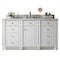 James Martin Vanities Bristol 60in Single Vanity, Bright White w/ 3 CM Carrara Marble Top 157-V60S-BW-3CAR - alternate 1